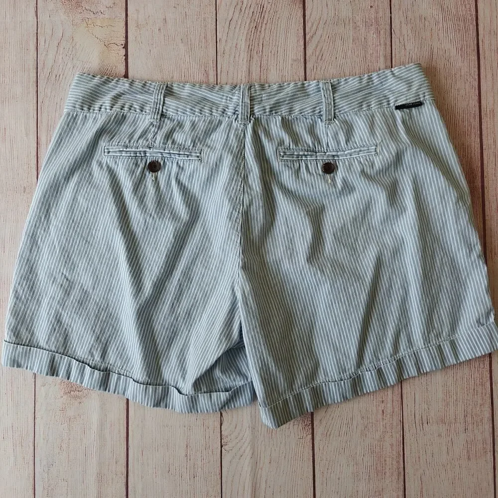 Dear John North Hampton novelty striped cuffed shorts sz 32
